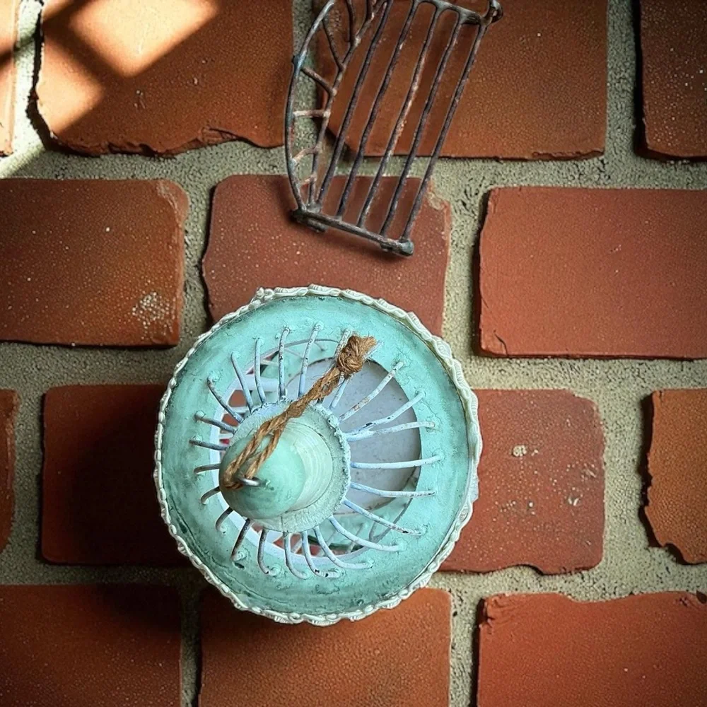Vintage Fairy Garden Décor Whimsical Birdcage & Iron Bench Set