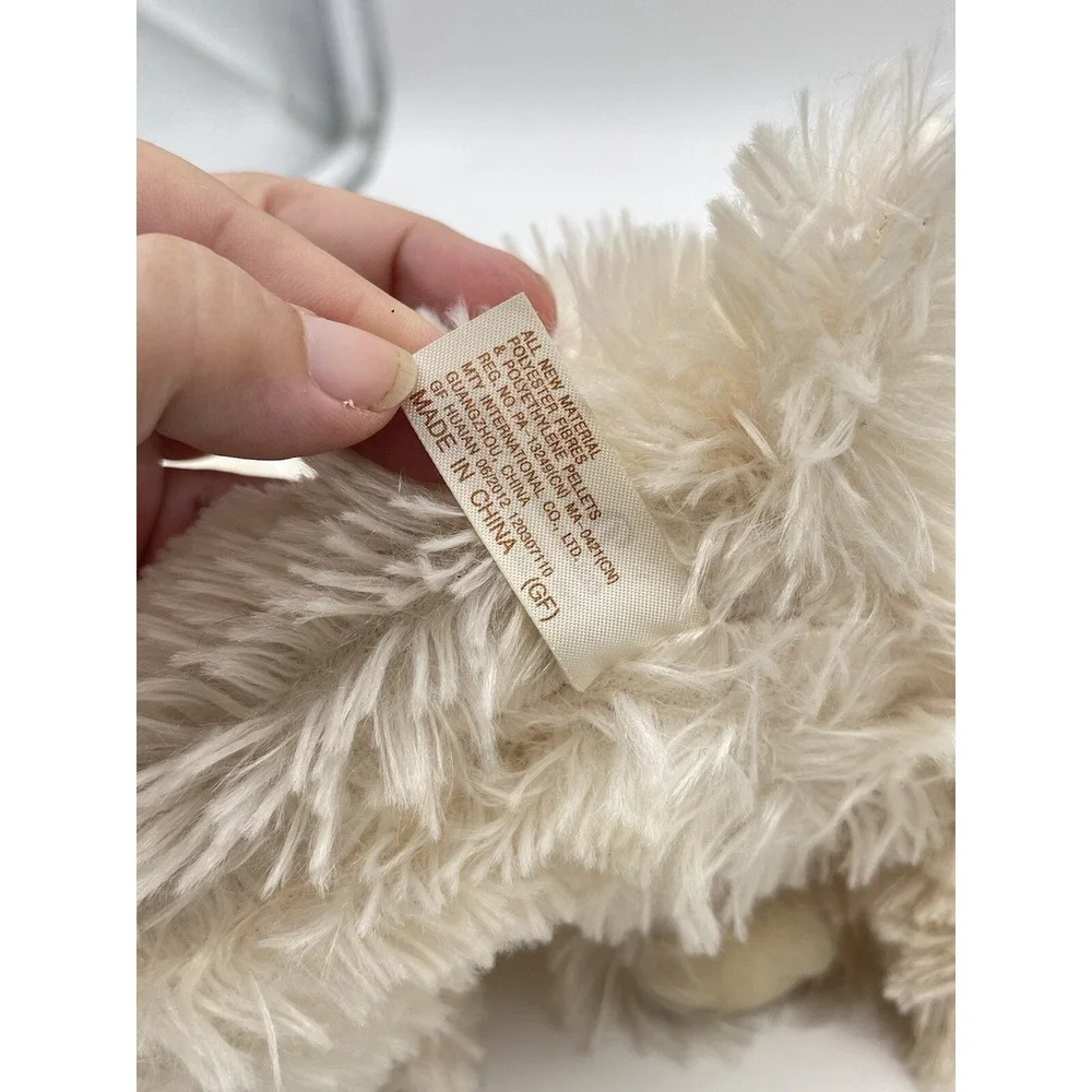 Dan Dee Collectors Choice Plush‎ Shaggy Beige/Tan Maltese Dog w/ Christmas Hat