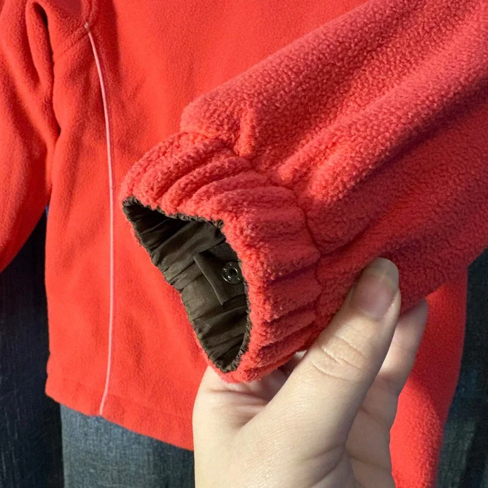 OshKosh B'gosh Reversible Zipper Jacket Pink Brown Fleece Windbreaker (Girls 6x)