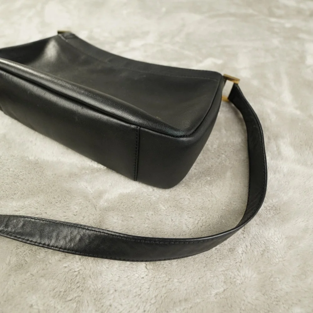 Vintage‎ Entienne Aigner Black Leather Shoulder Bag Double Compartment