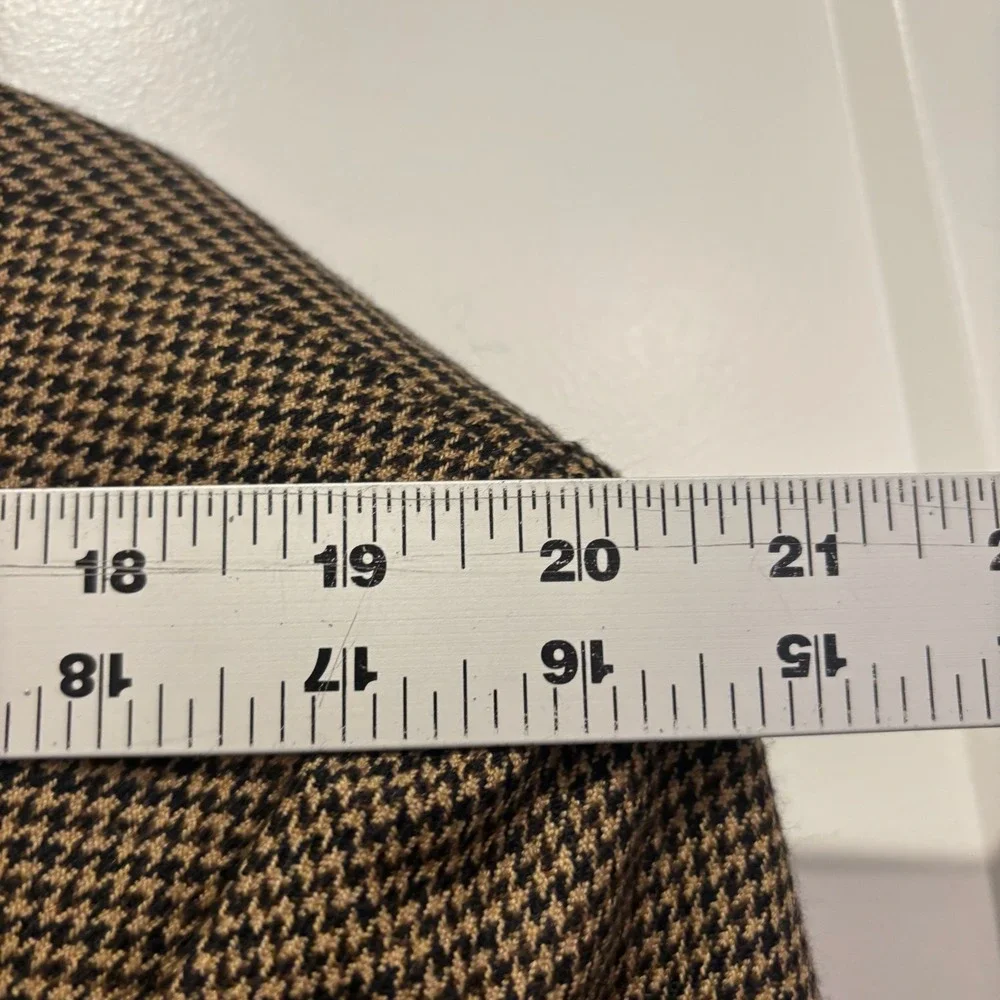 Saks Fifth‎ Avenue 100% Cashmere Houndstooth Sport Coat Blazer Brown Black 42L