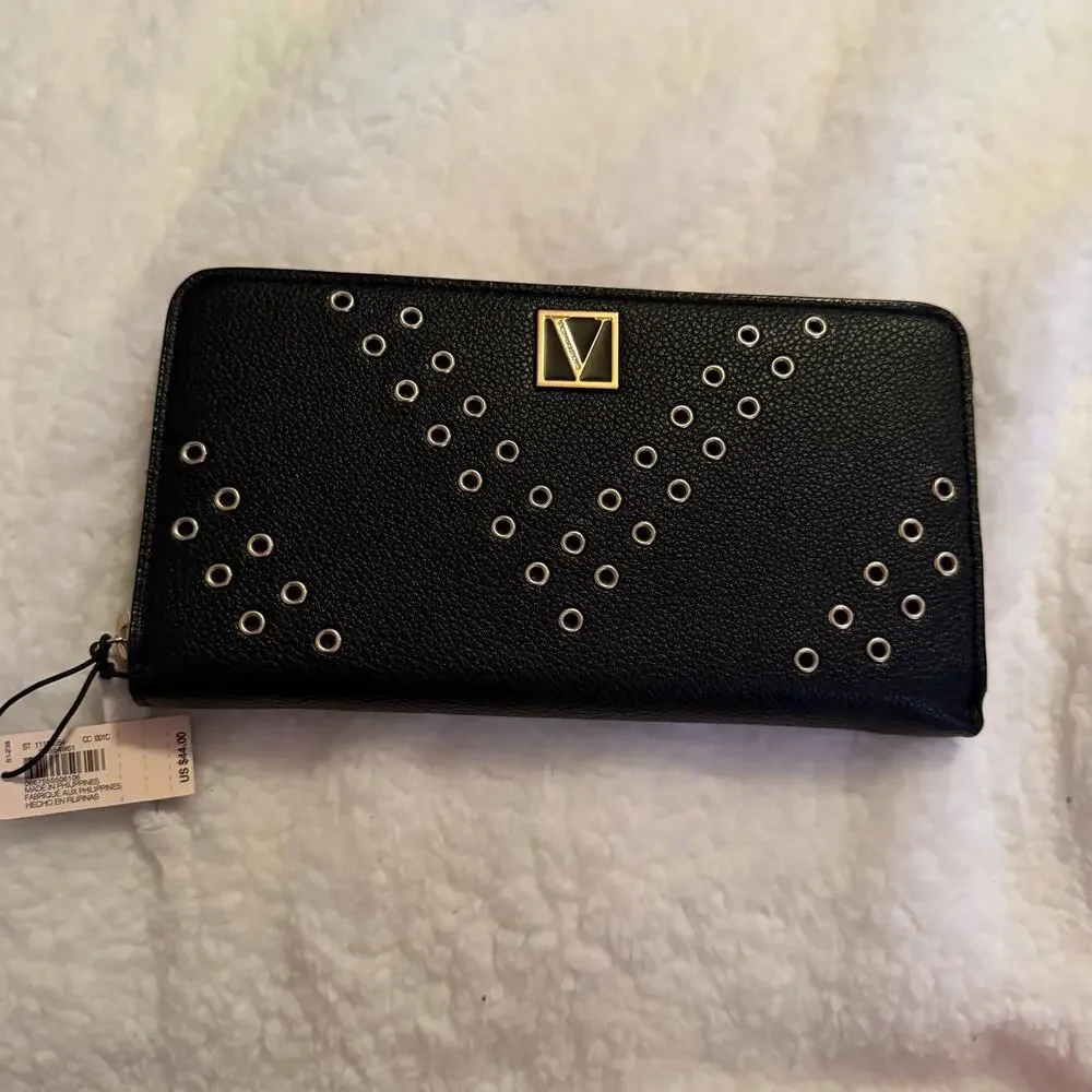 VS black grommet zip-around wallet