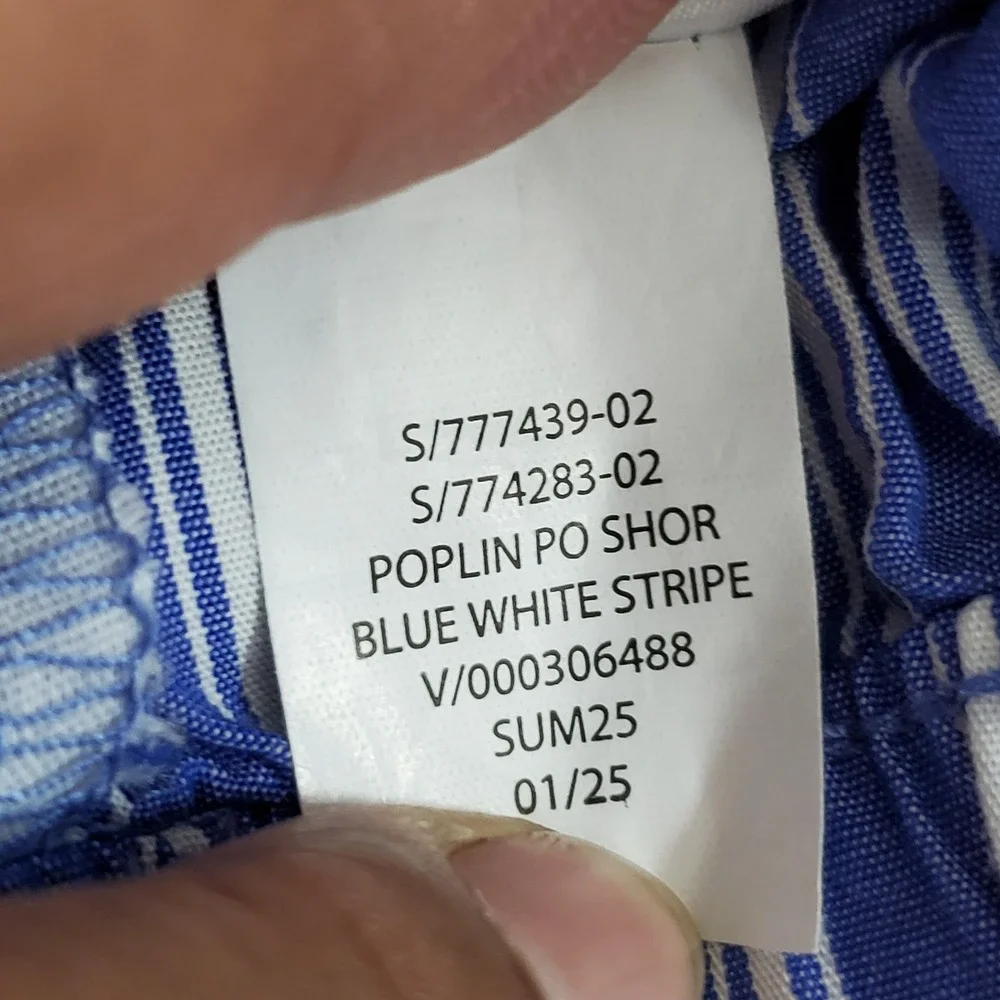 GAP Women Sleepwear XXL Blue Shorts Striped Pajama Pants Organic Cotton NWT