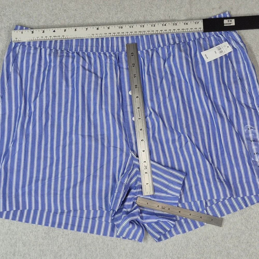 GAP Women Sleepwear XXL Blue Shorts Striped Pajama Pants Organic Cotton NWT
