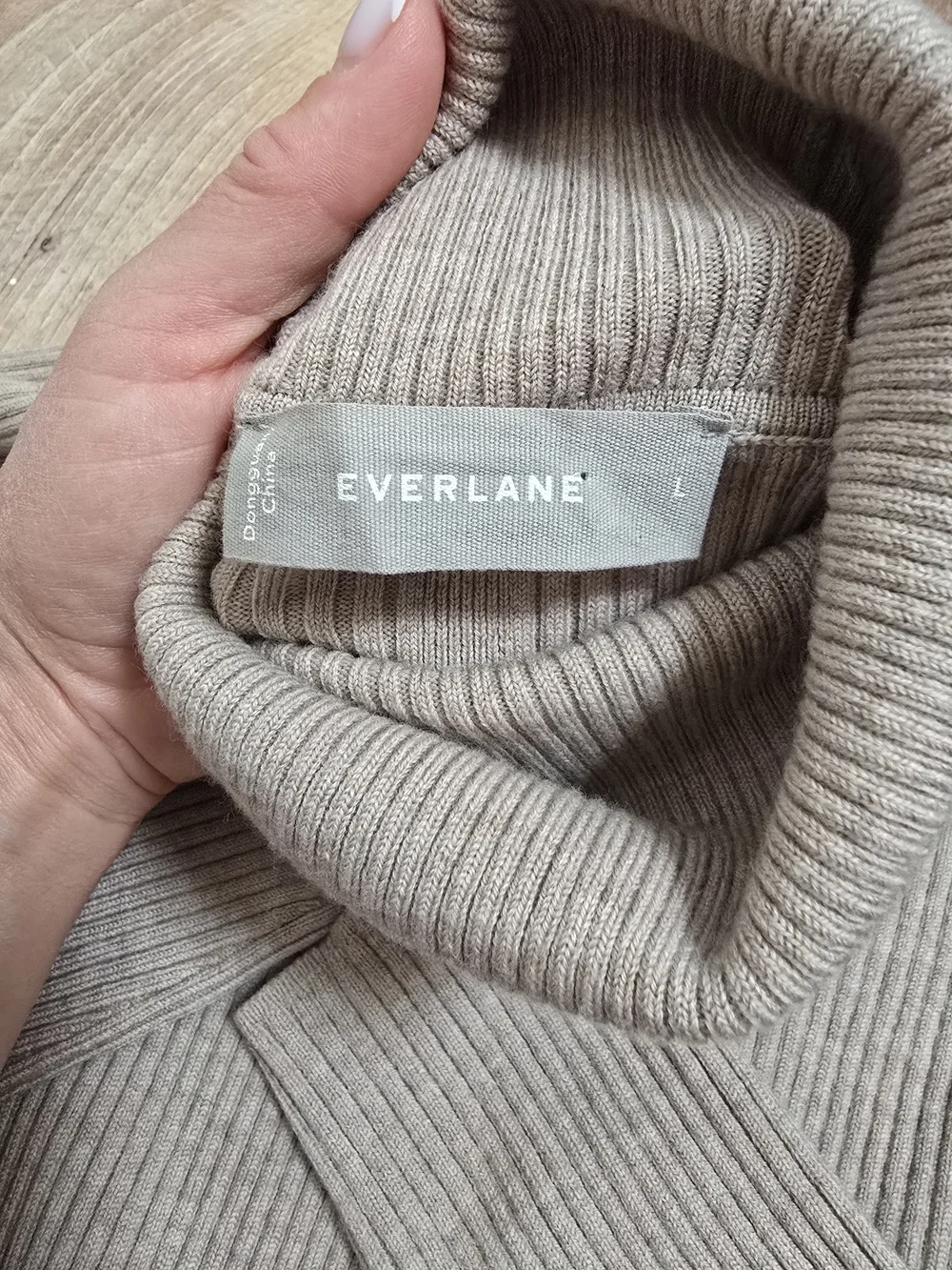 EVERLANE Classic Ribbed Turtleneck Sweater - Cream