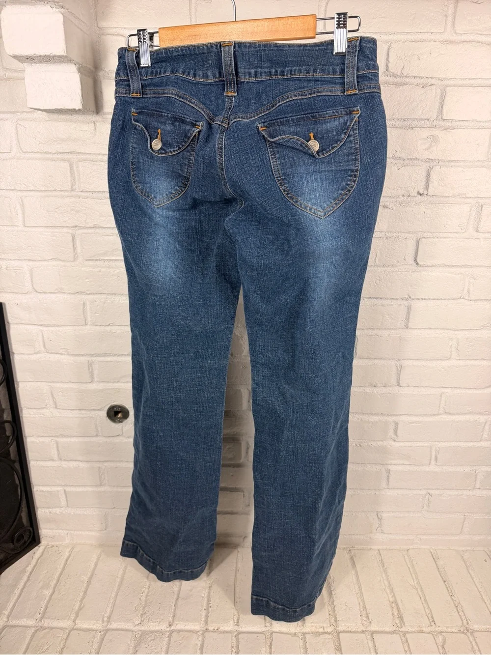 Bricos Jeans Women’s Size 9 Sailor Button‎ Pocket Bootcut Stretch Denim Jeans
