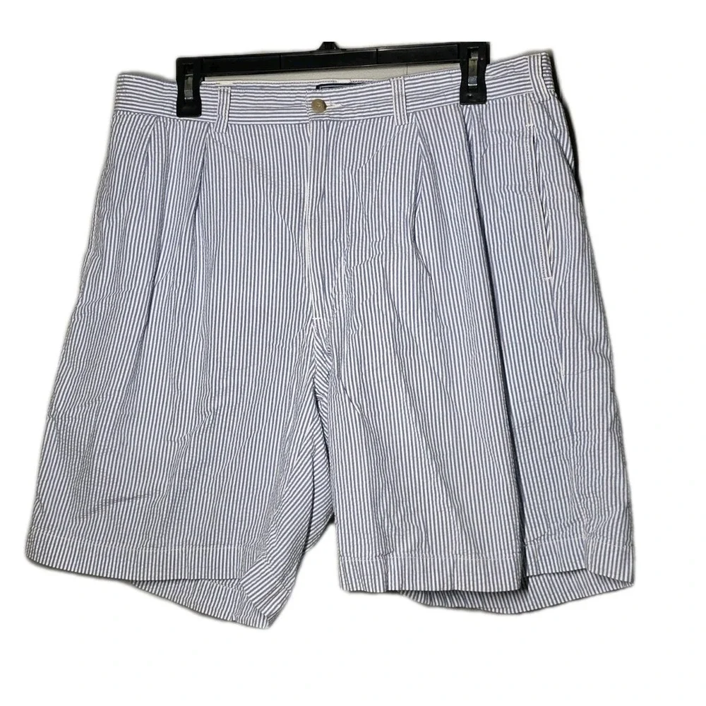 Polo‎ Ralph Lauren Tyler Vtg Shorts Men's Sz 36 Blue/White Seersucker Striped