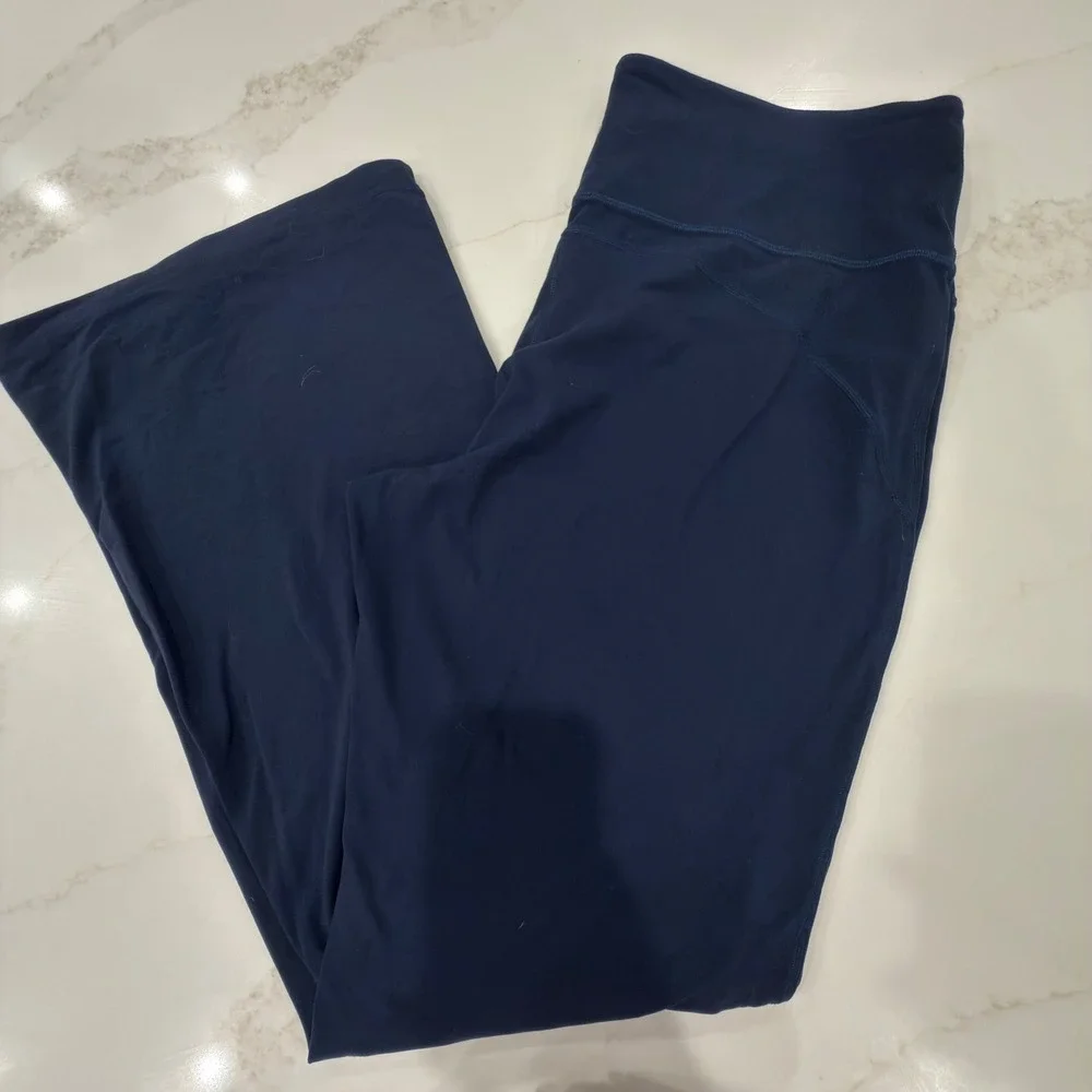 Lululemon Groove Super High-Rise Flared Pant Navy Blue Nulu Yoga Size 18
