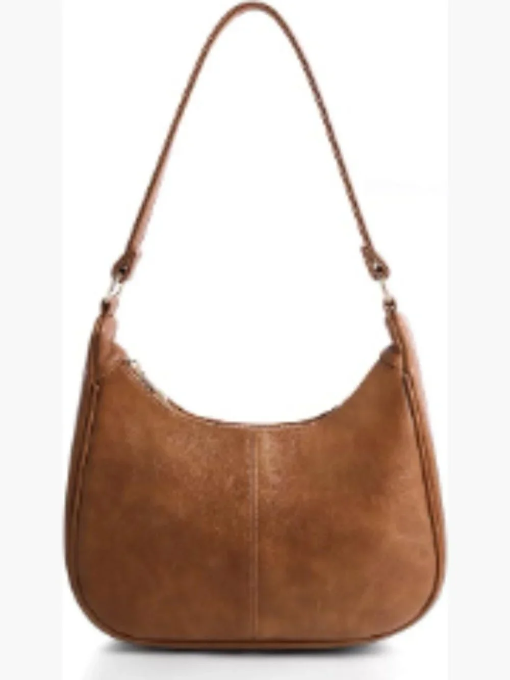 Women Hobo Shoulder Bag Soft Vegan Leather Crossbody Purse w/ Back Zipper Pocket