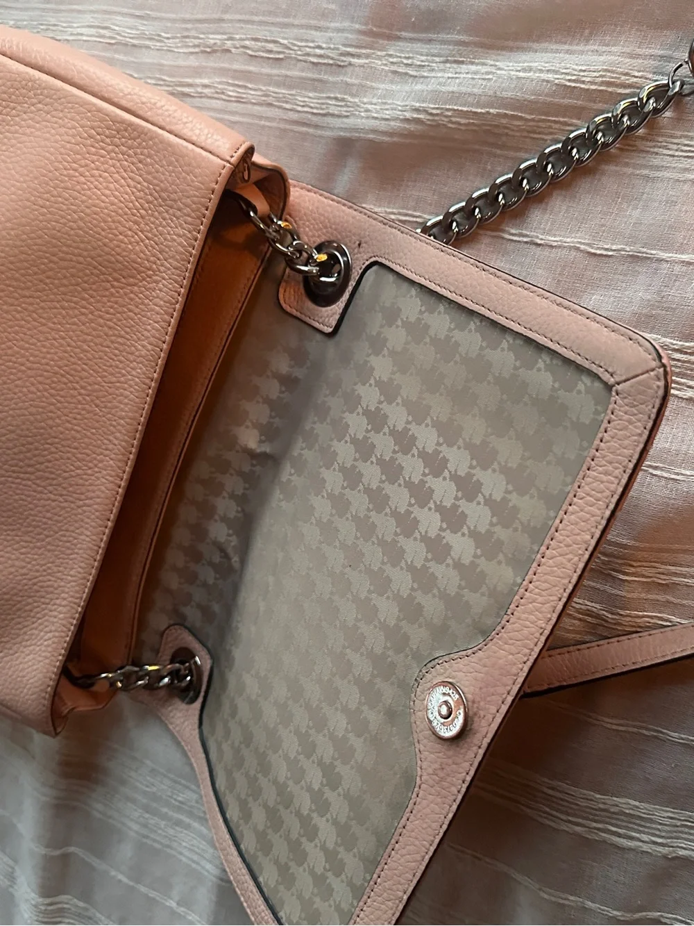 Karl Lagerfeld Paris Charlotte Quilted Chevron Shoulder Bag in Blush Pink