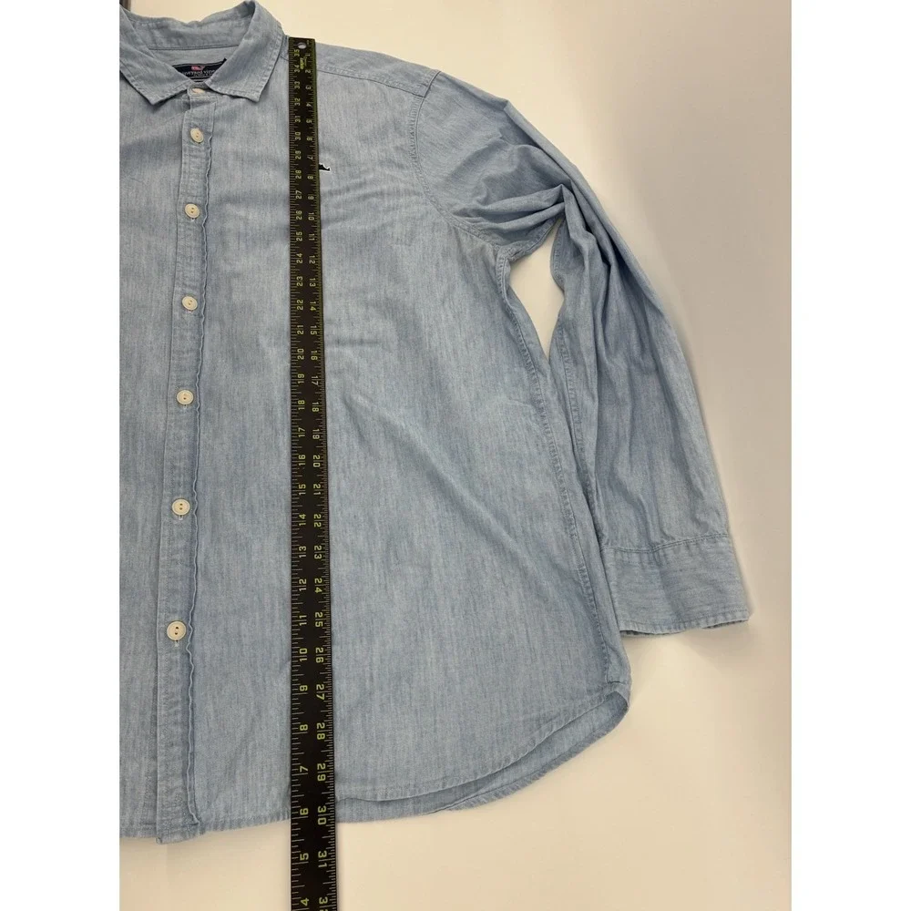Vineyard Vines Classic Fit Chambray Button Down Shirt Men's XL Subtle Whale Logo