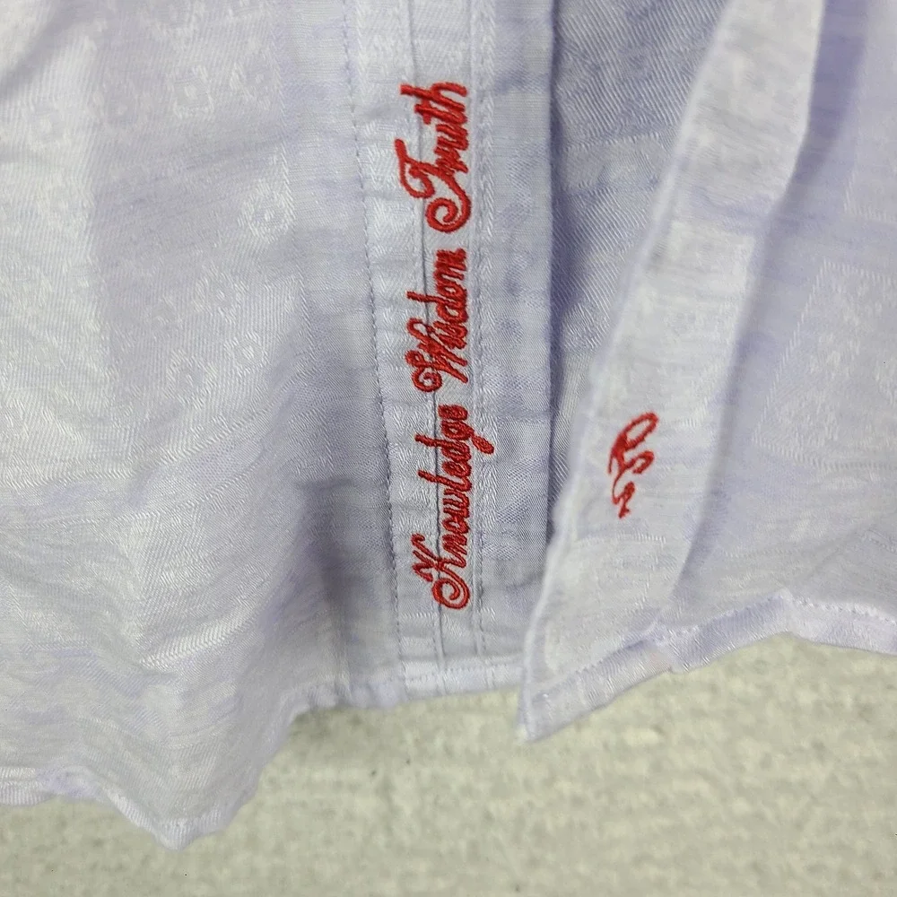 Robert Graham Shirt Mens 2XLT 2XL Tall Blue Plaid Preppy Hawaiian Button Up