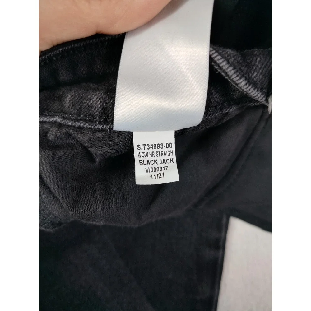 Old Navy Wow High Rise Straight Jeans Womens 10 Black Charcoal Stretch Denim