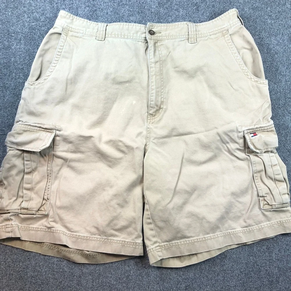 Tommy Hilfiger‎ Mens Cargo Shorts Size 40 Beige Outdoor Casual Everyday