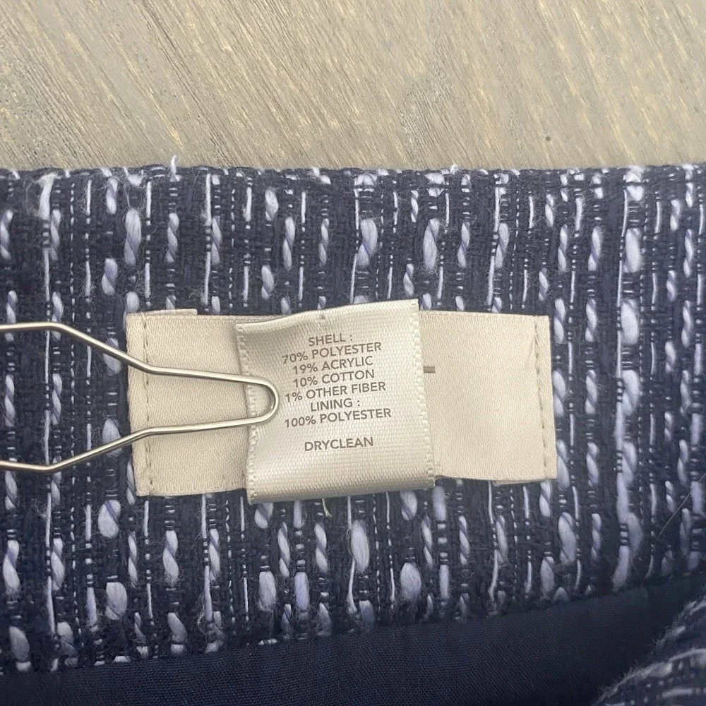 LOFT Ann‎ Taylor Navy Blue Tweed Mini Skirt Womens  Sz 8 Workwear Casual