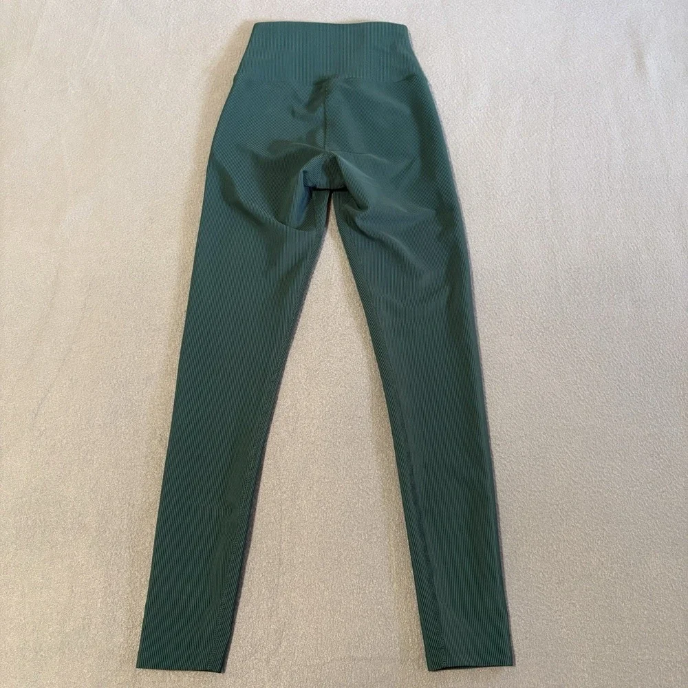 Beach Riot Sport‎ Ayla Leggings Women's XS Green Ribbed Stretch Made In USA