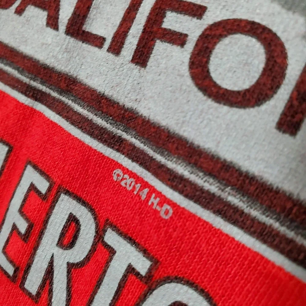 Harley Davidson Men Shirt XL‎ Red Los Angeles Anaheim Fullerton Ca 2014 Tee