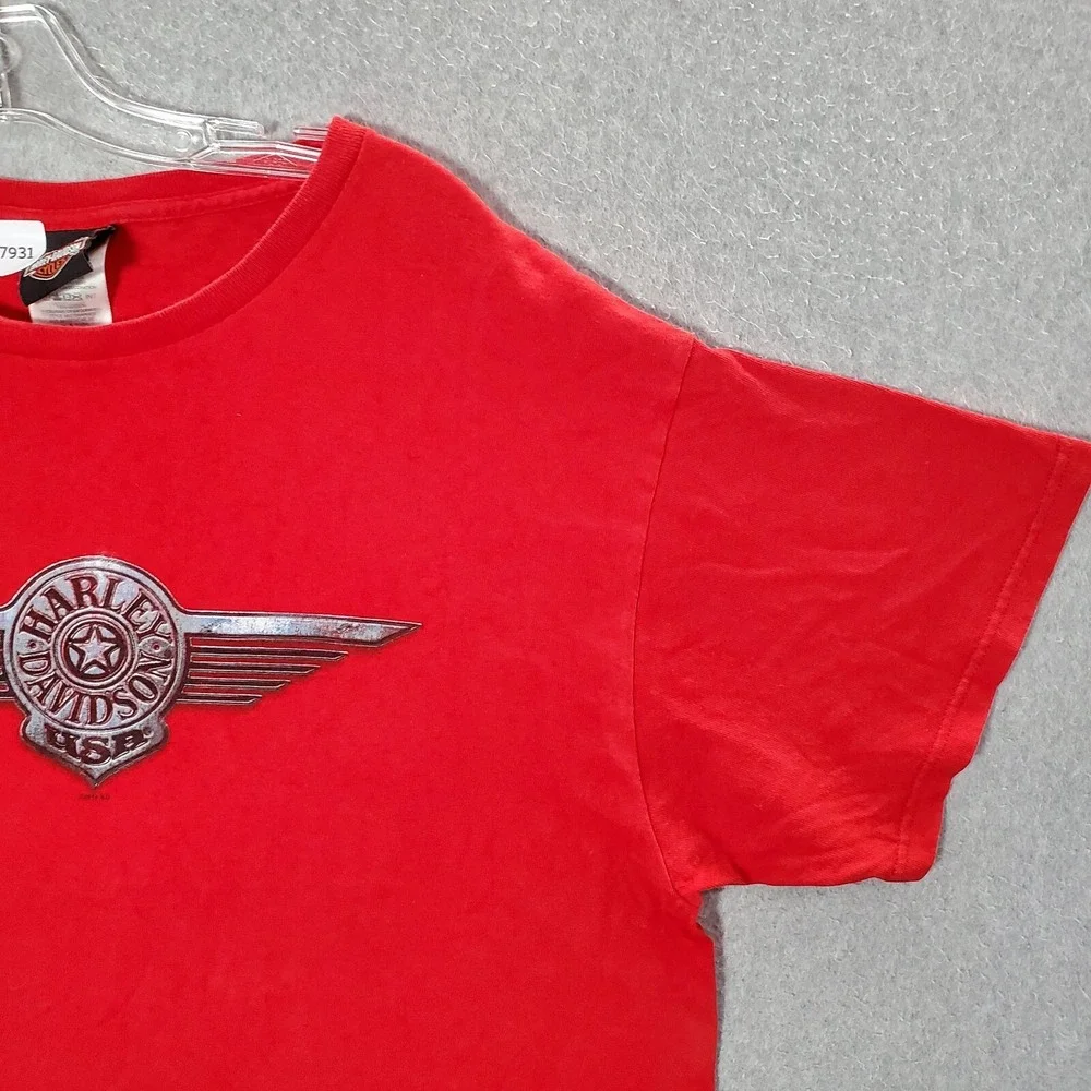 Harley Davidson Men Shirt XL‎ Red Los Angeles Anaheim Fullerton Ca 2014 Tee