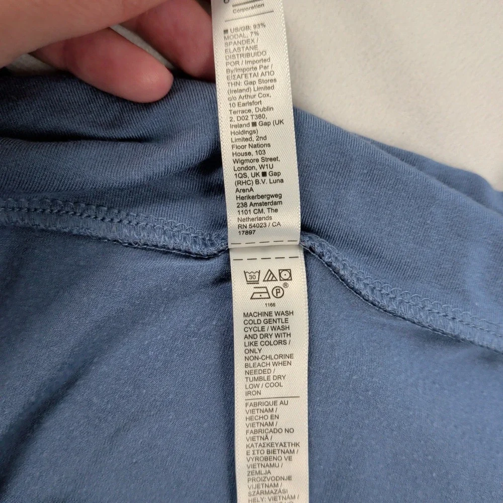 Athleta Release Midi Skirt Size‎ XL Blue Athleisure Stretchy Faux Wrap Skirt
