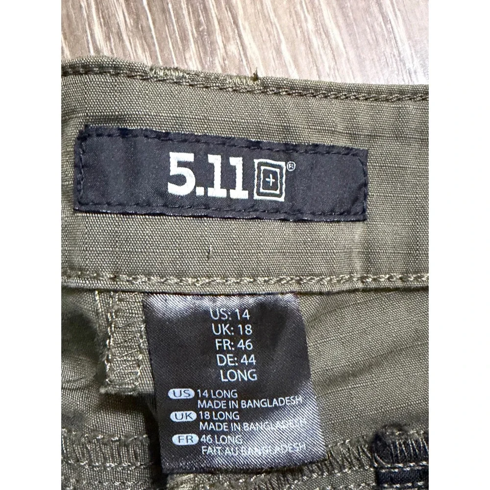 5.11 Tactical Icon‎ Cargo Pants Ripstop Women 14 Long Tall (33x34) Green READ
