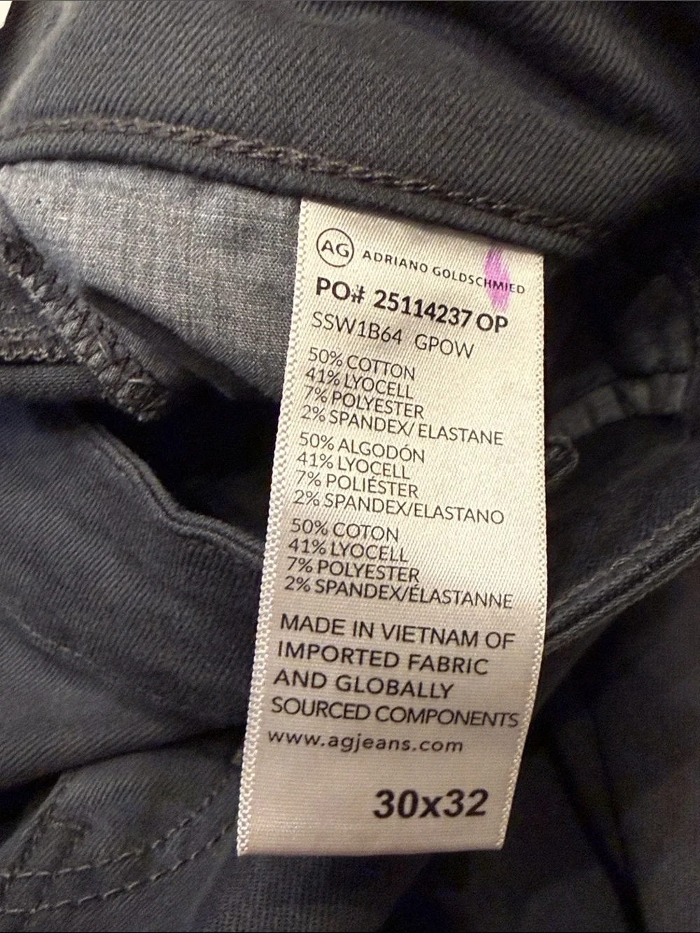 Ag Adriano Goldschmied Deven ultra wide leg in Dark Gray size 30