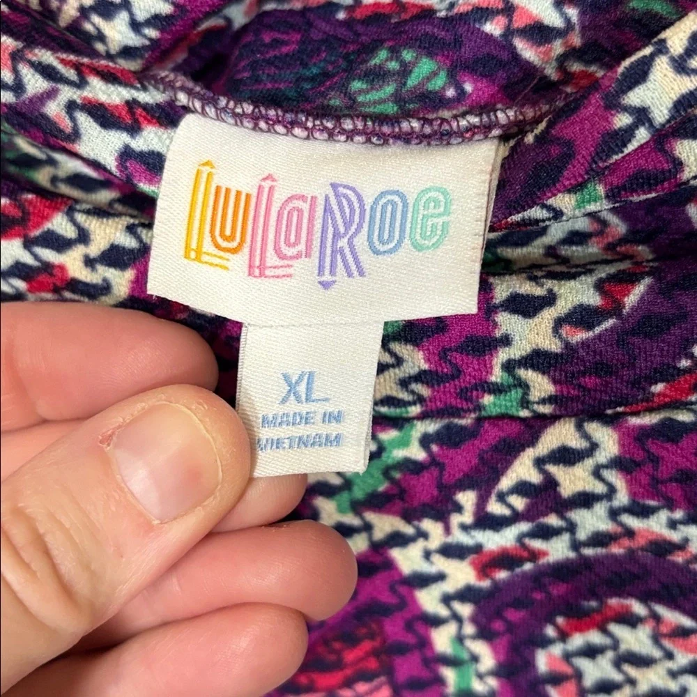 Lularoe Purple/Green Paisley Print Cassie Pencil Skirt Size XL