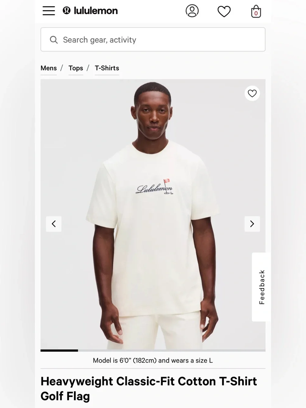 🍋Lululemon heavy weight classic fit cotton t-shirt golf flag