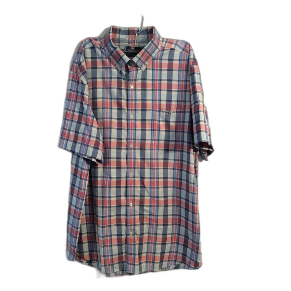 Vineyard Vines Size 2XL mens classic fit tucker button up shirt plaid