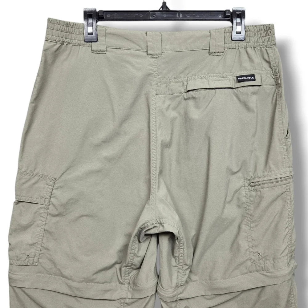 Columbia Challenger Utility‎ Convertible Pants Mens Medium Green Ripstop GRT