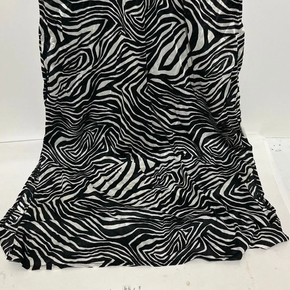 Victoria's Secret Women's Black White Zebra Print V-Neck Long‎ Sleeve Dress XS