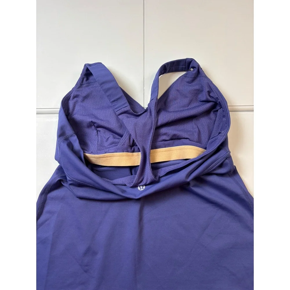 Lululemon‎ Deep Breath Tank Top Women Size 8 Blue Racerback Athletic Yoga