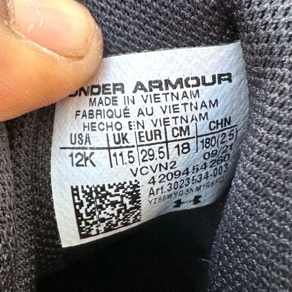 Under Armour Lockdown‎ 5 Faux Leather Basketball Shoes Toddler Boy Size 12 Black