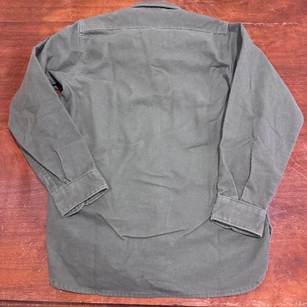 Vintage Cabelas Mens Medium Chamois Shirt Forest Green Cotton Made in USA Med?