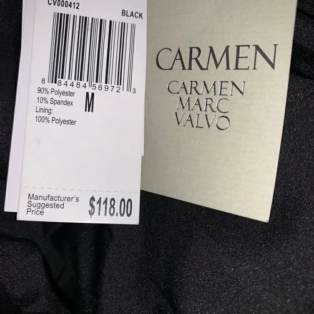 Carmen Marc Valvo Faux Leather Blazer