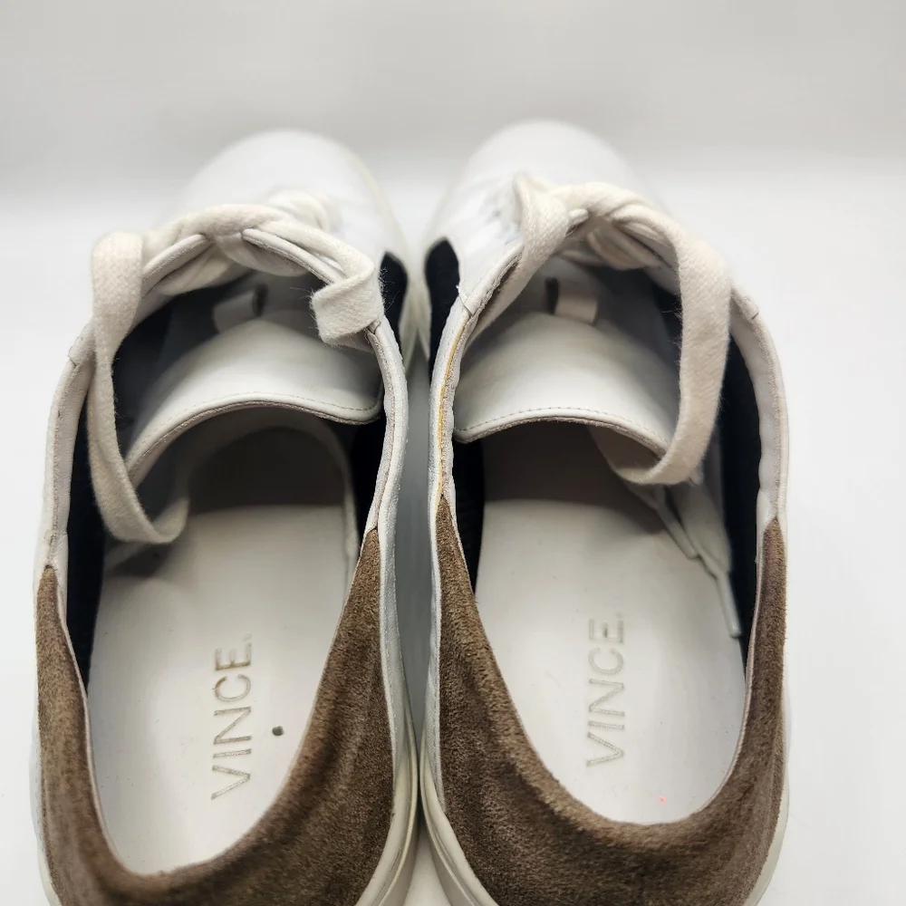 Vince Anette Alabaster Leather & Mesh Sneakers – Size 7.5‎ M
