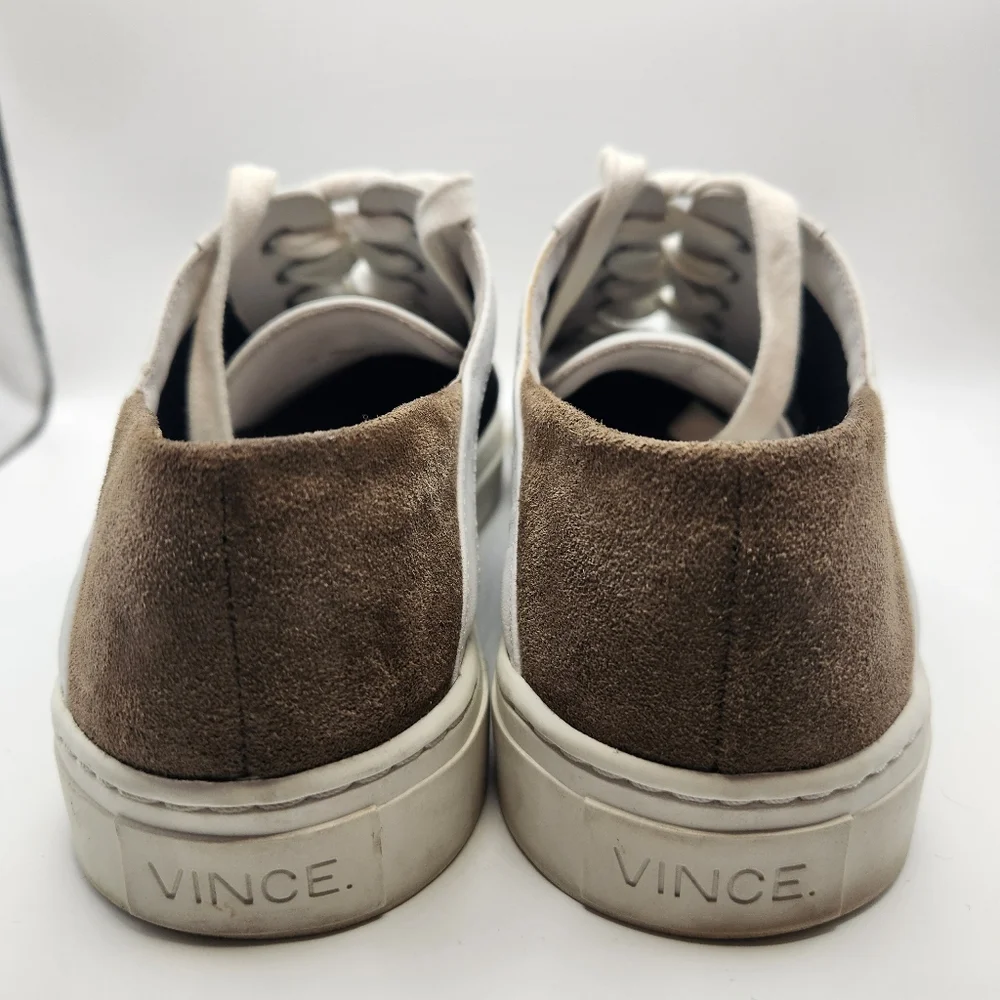 Vince Anette Alabaster Leather & Mesh Sneakers – Size 7.5‎ M