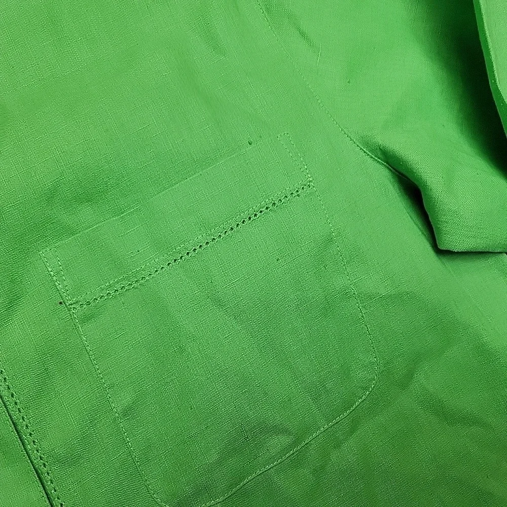 Westbound Shirt Womens PM Green 100% Linen Long Sleeve Button Up‎ Casual Classic