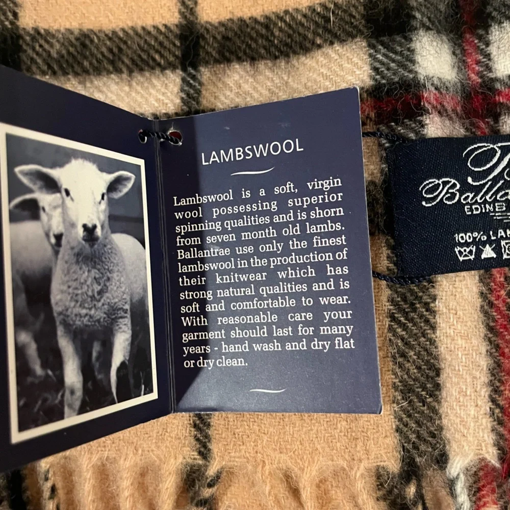 Bellantrae LambswoolScarf, Thomson Camel,‎ NWT.  60” x 10” gorgeous plaid…