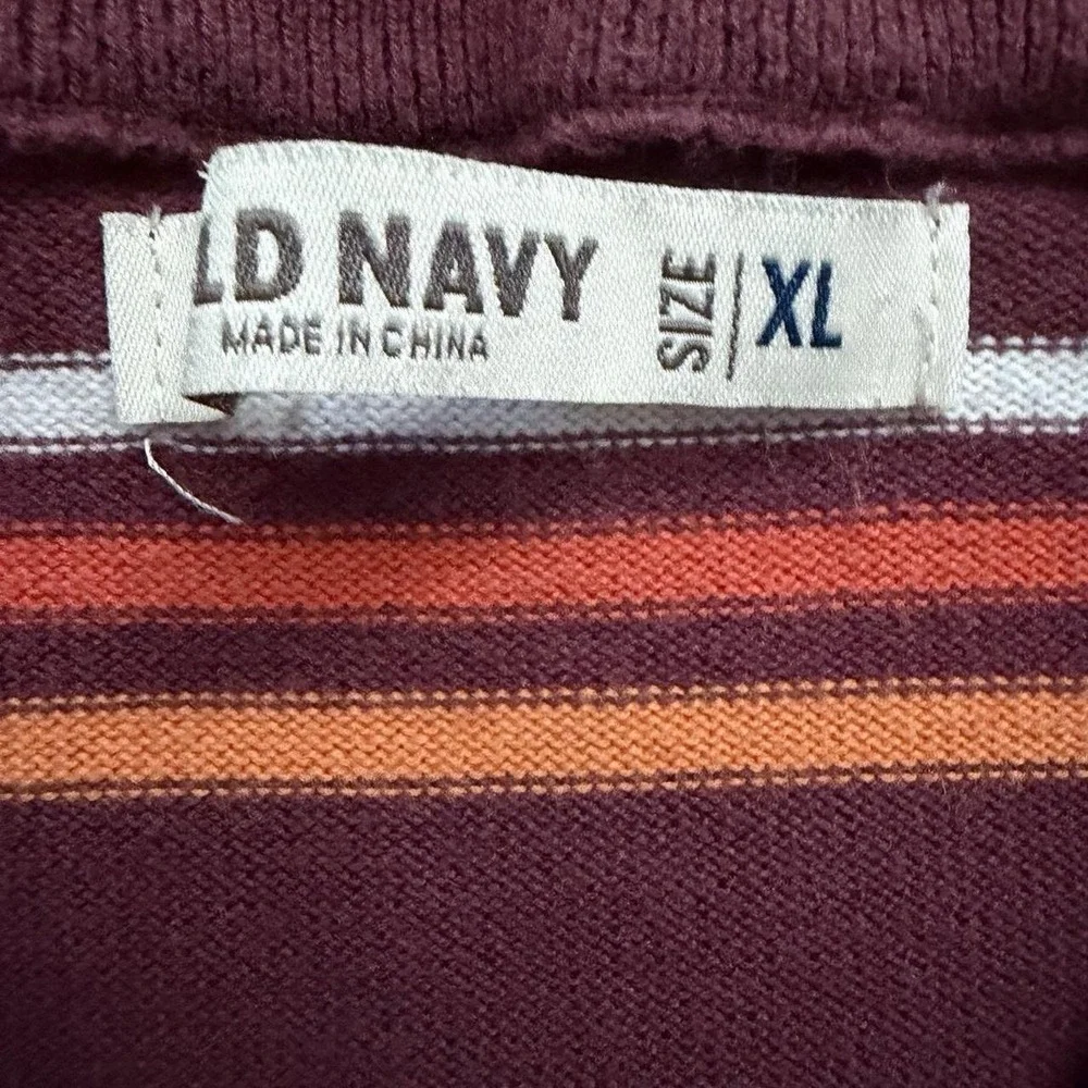 Vintage 00's Old Navy Striped V-Neck Sweater Size XL Skate Grunge Preppy Y2K