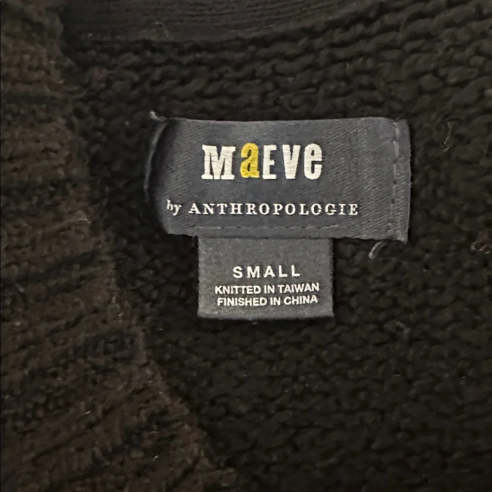 Maeve‎ Black Knit Classic Long Sleeve Winter Fall Puff Sleeve Sweater Size Small