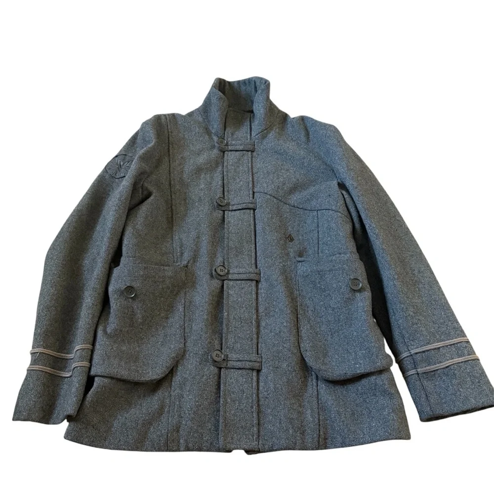 VTG Volcom Scout Men’s Collectable 55% Wool Full Zip Overcoat Size‎ L Fortis