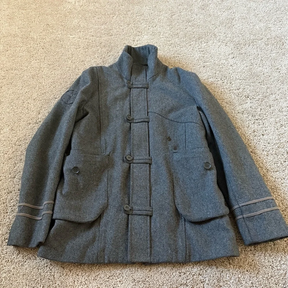 VTG Volcom Scout Men’s Collectable 55% Wool Full Zip Overcoat Size‎ L Fortis