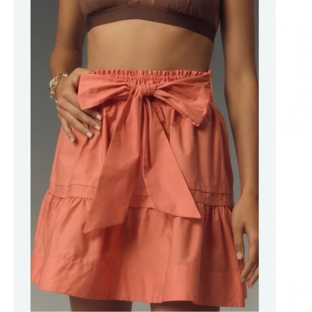 NWT Anthropologie The Somerset Mini Skirt in rose size large