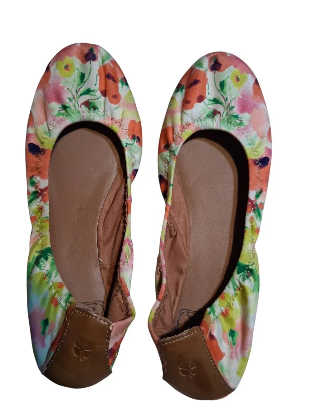 Ballet Summer Flats Size 7.5M  Emmie Floral Cottagecore Slip-on Elastic Travel
