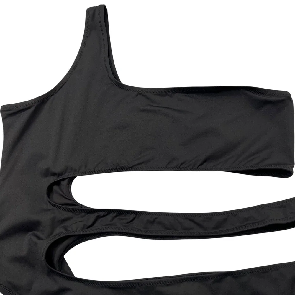SKIMS Swim One Shoulder Monokini‎ Onyx 4X
