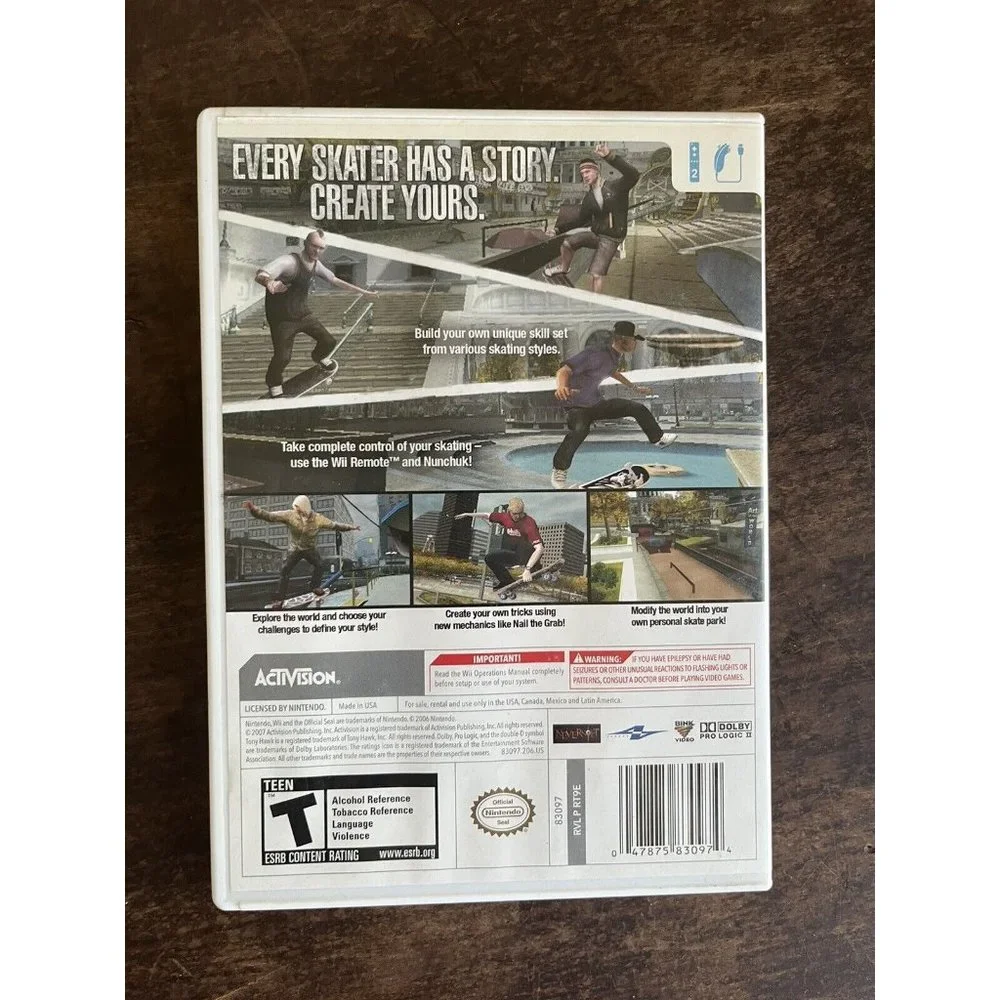Tony Hawk's Proving Ground (Nintendo Wii, 2007)‎ Game Manual and Case