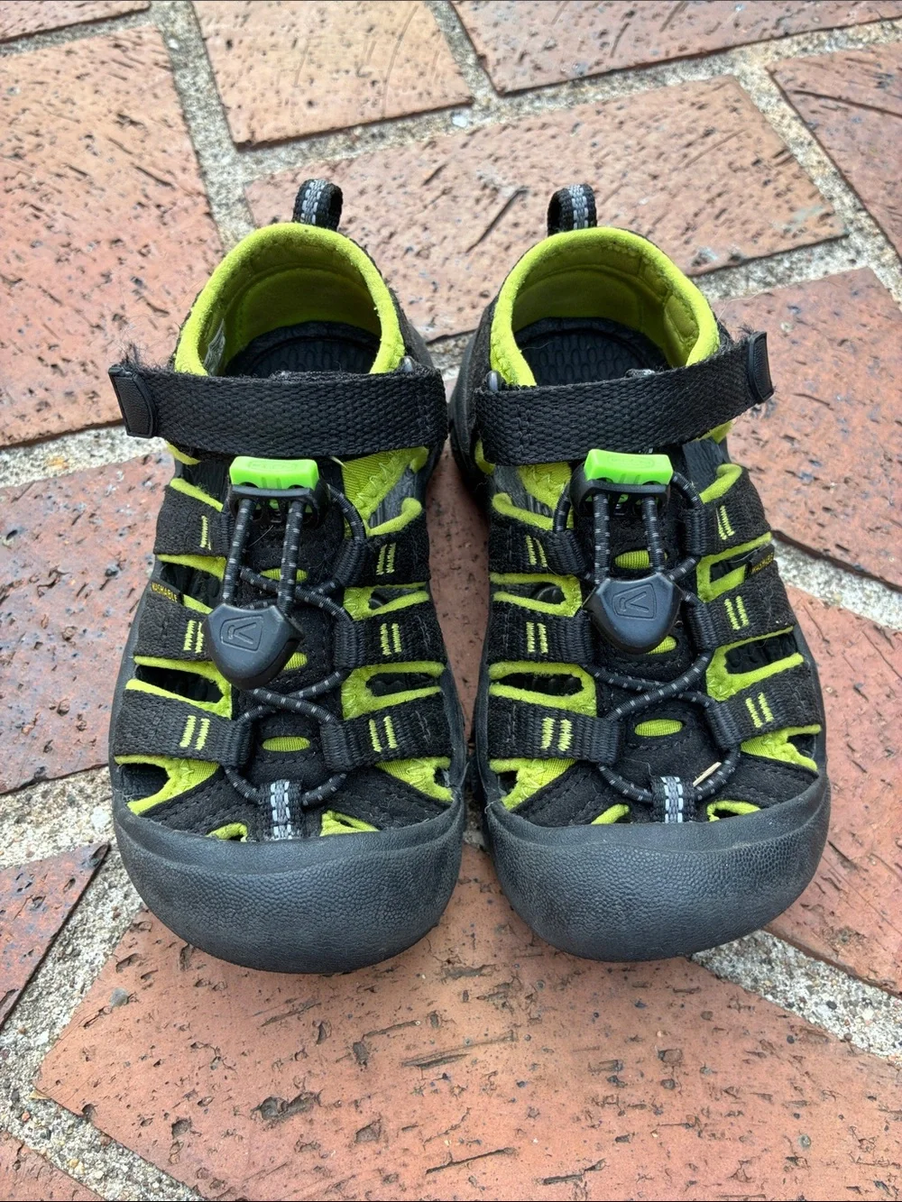 Keen Kids Black and Lime Green Closed-Toe Water Shoes