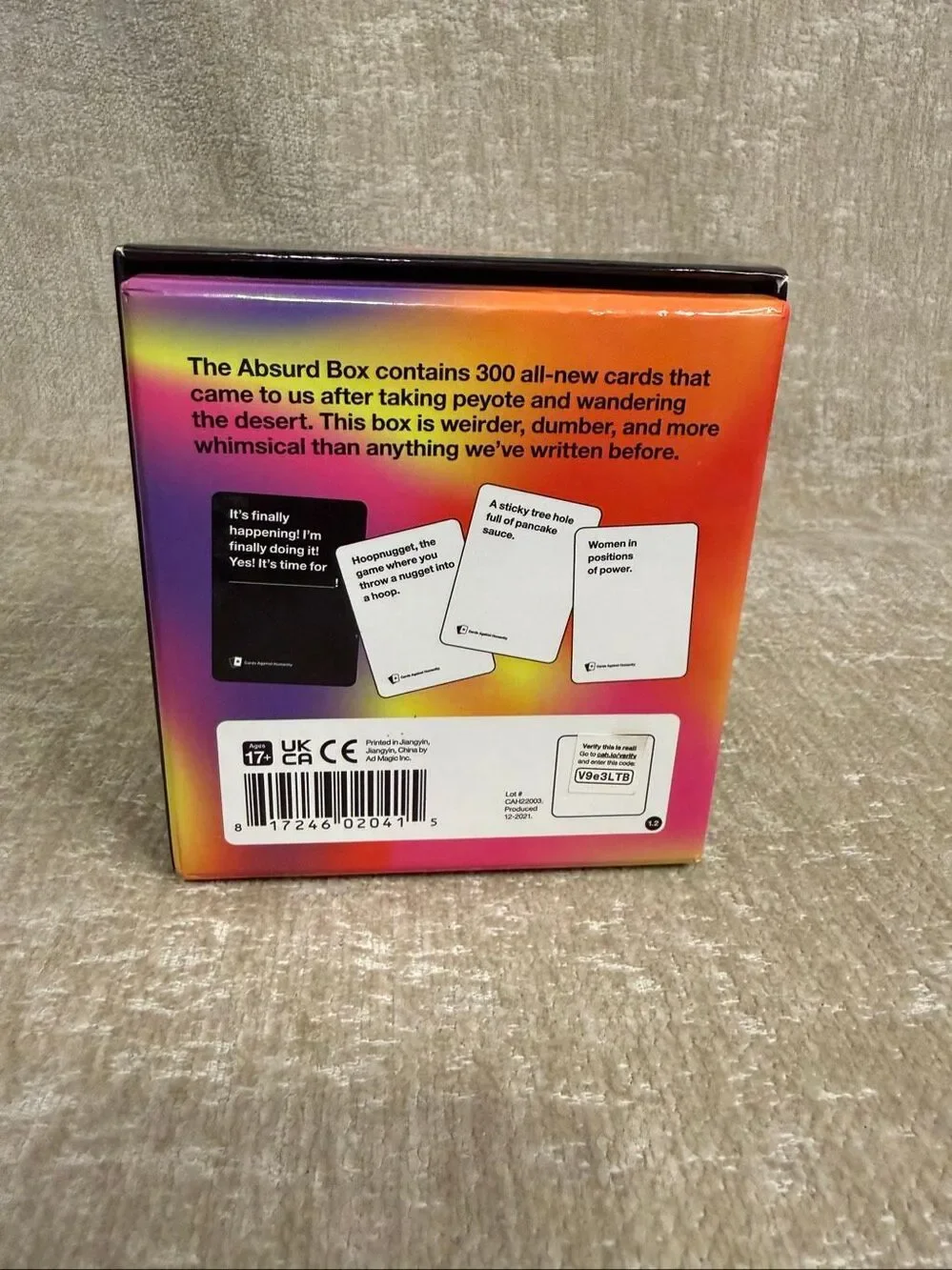 Cards Against Humanity 300 Expansion Card Game Absurd Box Multicolor