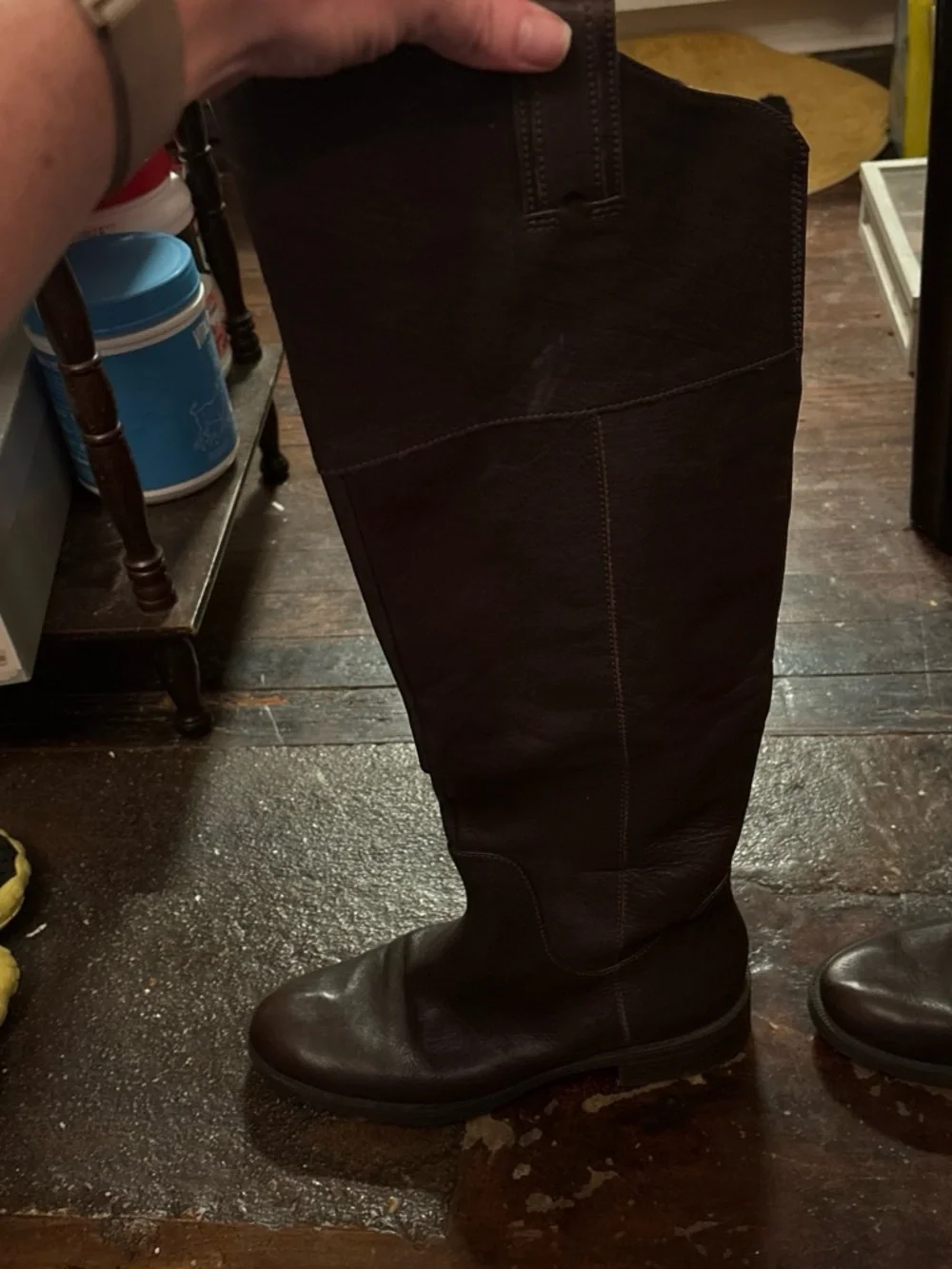 Women's Tall Leather Riding Boots - Dark Brown