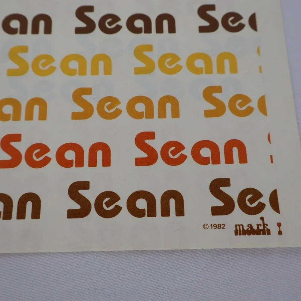 VTG 80's Gift Wrapping Paper Personalized Name SEAN‎ Retro 1982 Uncut 20